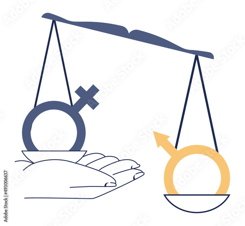 Gender inequality concept. Bias and sexism in workplace or social