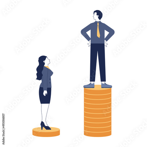 Gender inequality concept. Bias and sexism in workplace or social