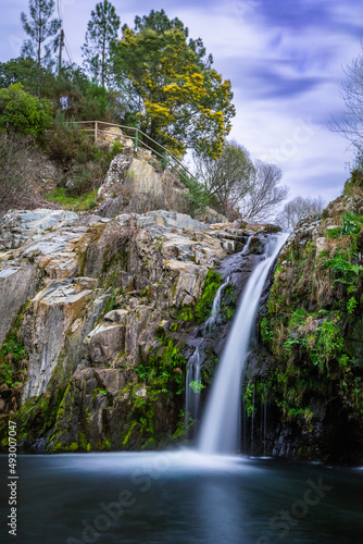 Beautifull waterfall of Po  o da Broca in Barriosa  municipality of Seia - Portugal. Natural Park with waterfalls in the Serra da Estrela Natural Park - Portugal