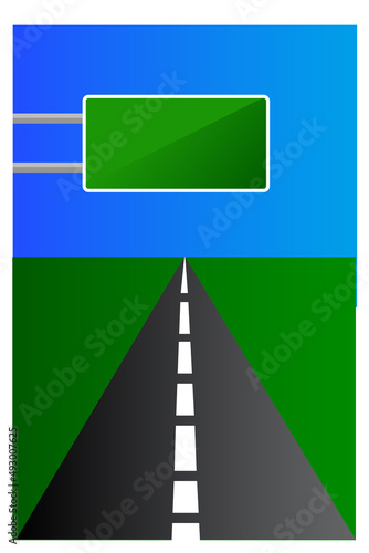 Simple Vector Blank Street Direction beyond the Road
