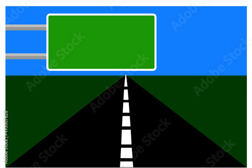 Simple Vector Blank Street Direction beyond the Road