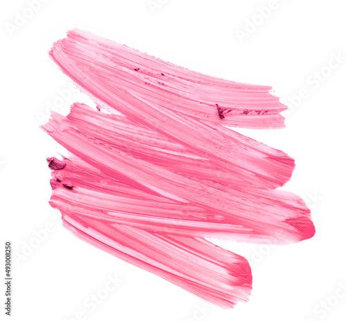 Wallpaper Mural Red pink berry lipstick isolated on white background texture smudged Torontodigital.ca