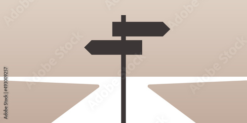 Choice way concept and choice of ways flat vector illustration.
