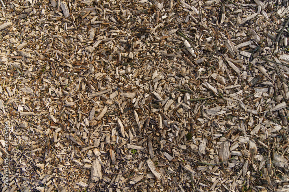 Holz geschreddert als Bodenbelag