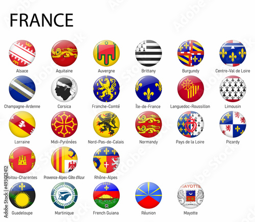 all Flags of regions of France