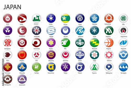 all Flags of regions of Japan photo