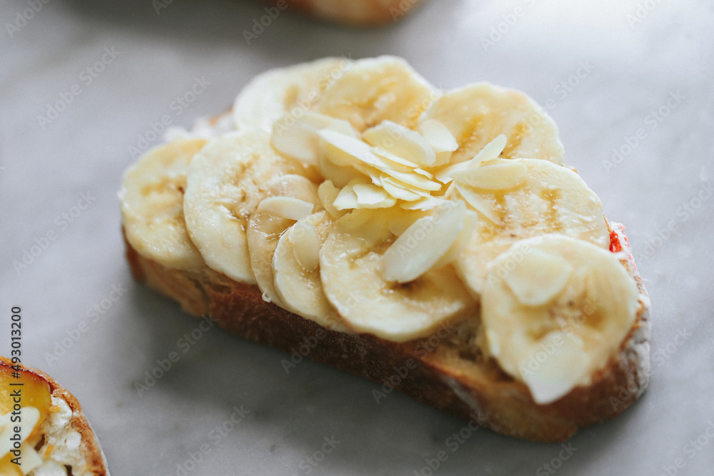 French toast with fruits isolated on white. Closeup view, selective focus
French toast with fruits isolated on white. Closeup view, selective focus