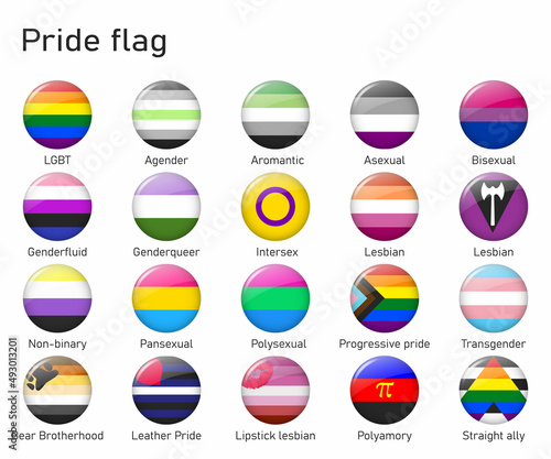 LGBT community pride flag vector set