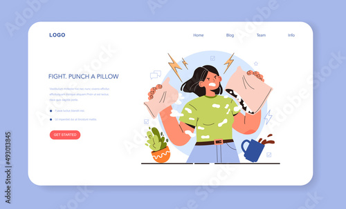 How to manage stress instruction web banner or landing page. Natural stress