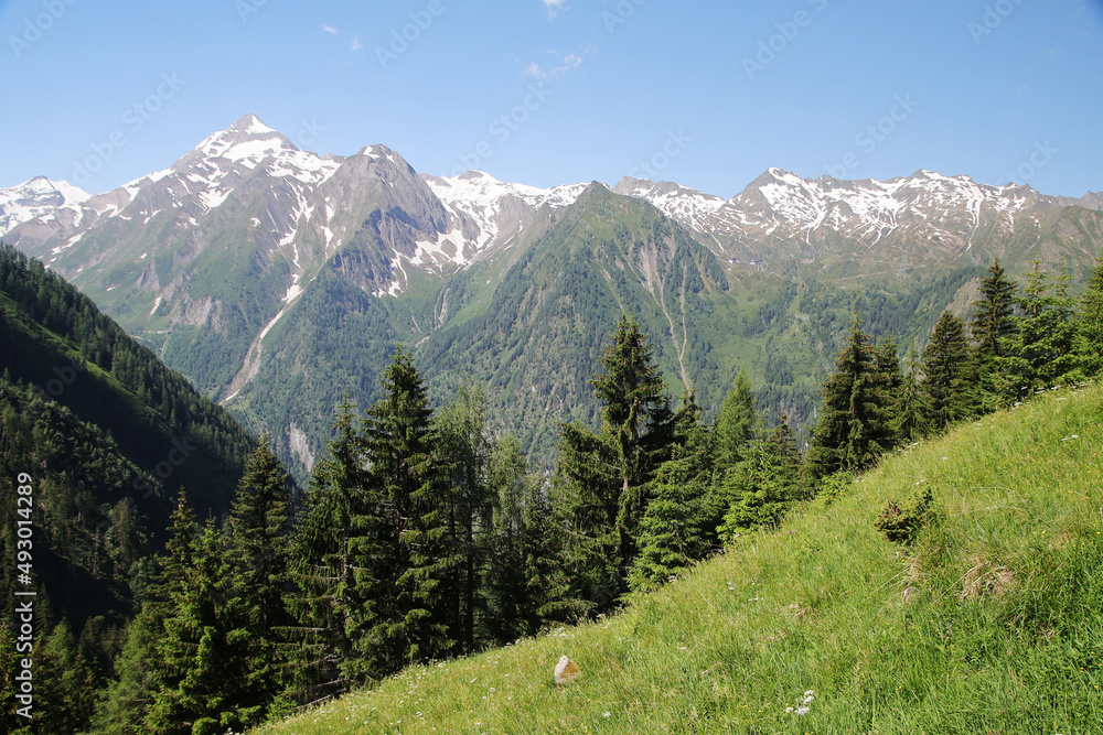 The view from Imbachhorn mountain to Zell am See valley, Austria