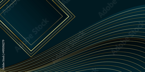 Abstract dark blue and gold background vector