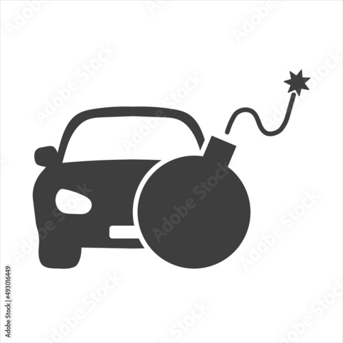 car bomb icon on white background. EPS 10