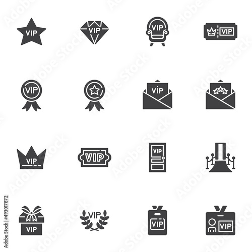 VIP, premium vector icons set