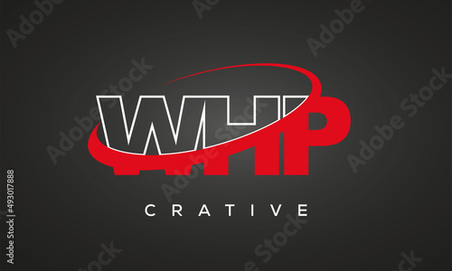 WHP creative letters logo with 360 symbol vector art template design photo
