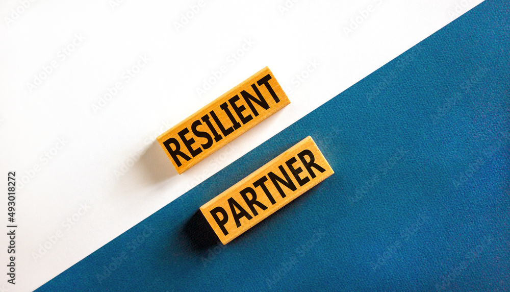 Resilient partner symbol Concept words Resilient partner on wooden Resilient partner symbol Concept words Resilient partner on wooden