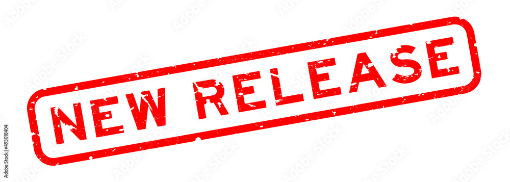Grunge red new release word rubber seal stamp on white background Grunge red new release word rubber seal stamp on white background