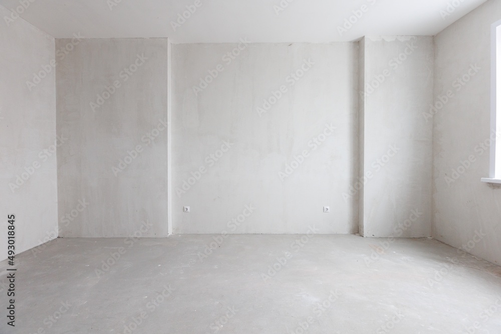 interior of the apartment without decoration in gray colors interior of the apartment without decoration in gray colors