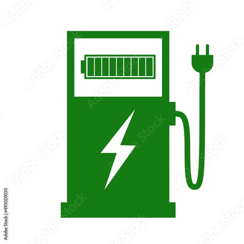 Car elecrtic charge symbol. Vector illustration isolated on white background