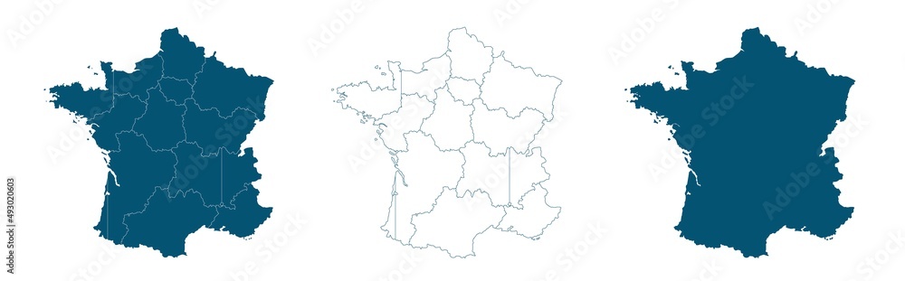 France map illustration vector detailed France map