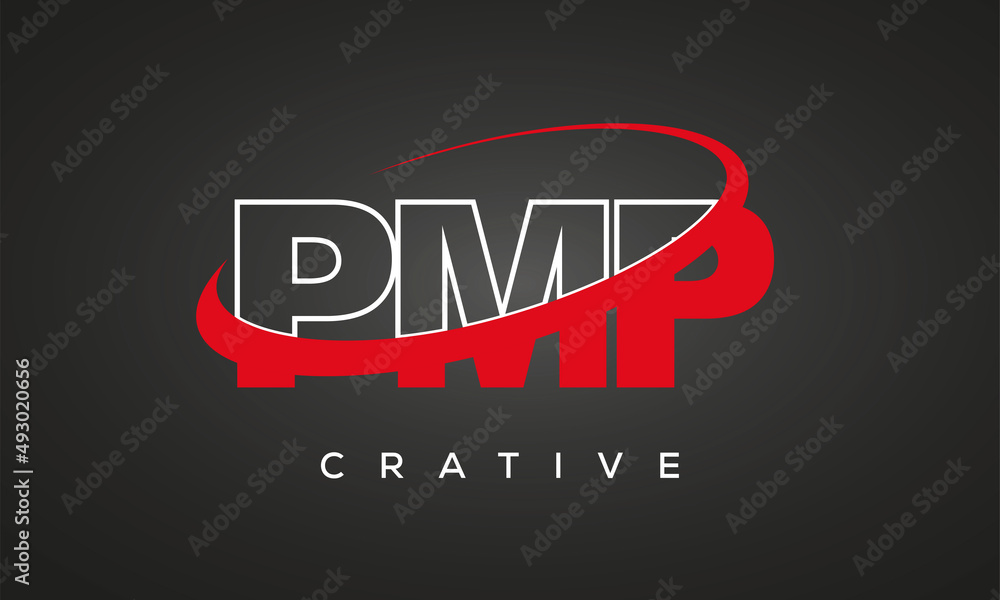PMP creative letters logo with 360 symbol vector art template design PMP creative letters logo with 360 symbol vector art template design