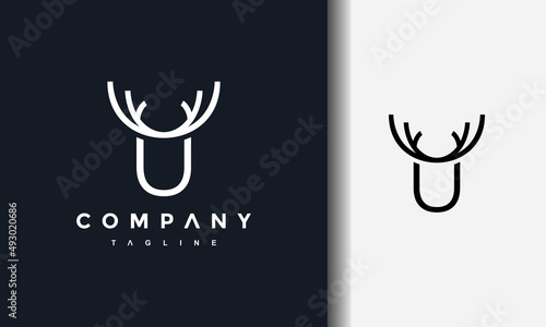 letter U deer logo