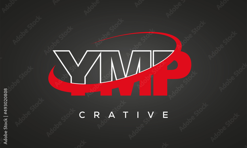 YMP creative letters logo with 360 symbol vector art template design