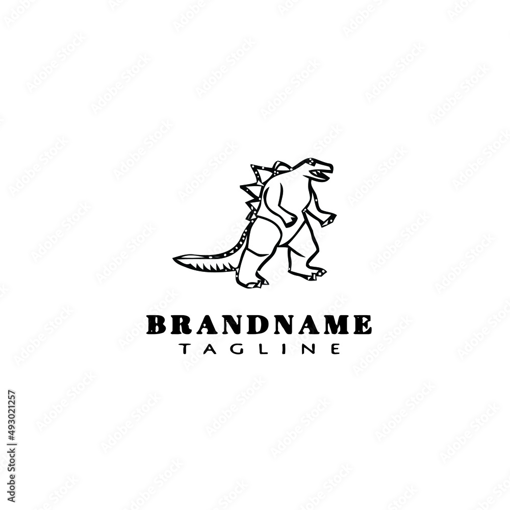 dinosaurs logo cartoon icon design template black isolated vector