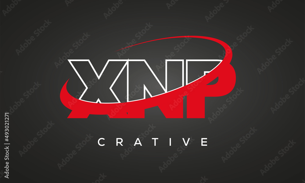 XNP creative letters logo with 360 symbol vector art template design