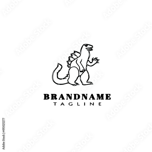 dinosaurs logo cartoon icon design template black isolated vector