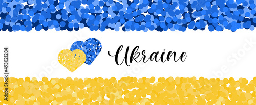 Stand with Ukraine website banner. Support ukraininans glitter pattern for 11 oz mug sublimation