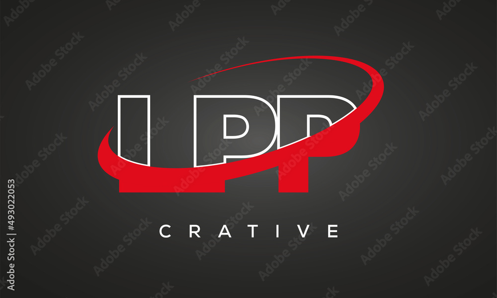 LPP creative letters logo with 360 symbol vector art template design