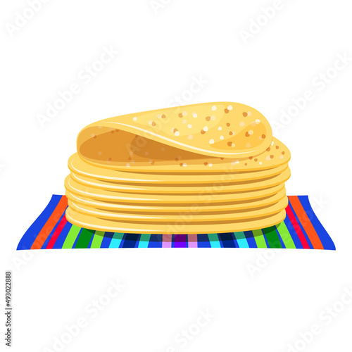 Tortillas icon. Illustration of traditional Mexican food isolated on a white background. Vector 10 EPS.
