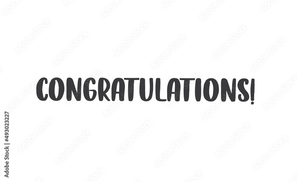 Congratulations vector lettering. Hand drawn style congrats message. Congratulations vector lettering. Hand drawn style congrats message.