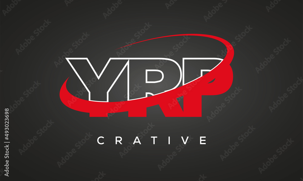 YRP creative letters logo with 360 symbol vector art template design