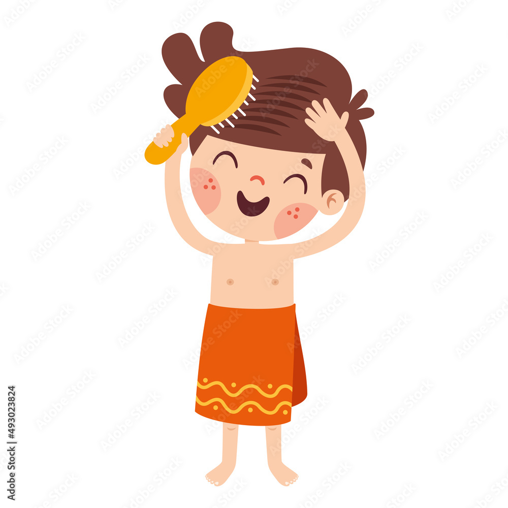Hair Care Drawing With Cartoon Child Hair Care Drawing With Cartoon Child
