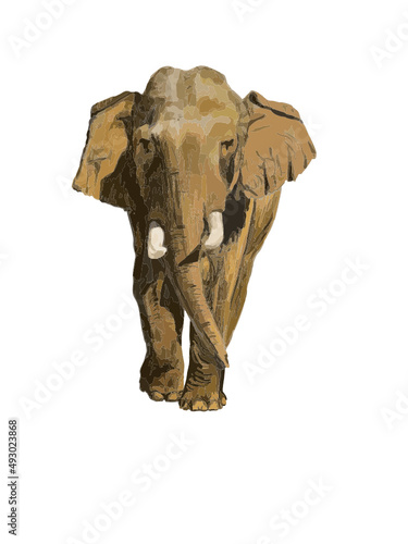 Freistehender Elefant