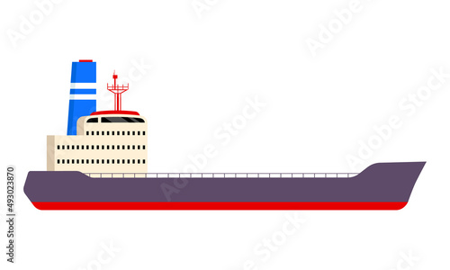 Marine corps ship semi flat color vector object. Maritime transportation. Full sized item on white. Naval warfare. Warship simple cartoon style illustration for web graphic design and animation