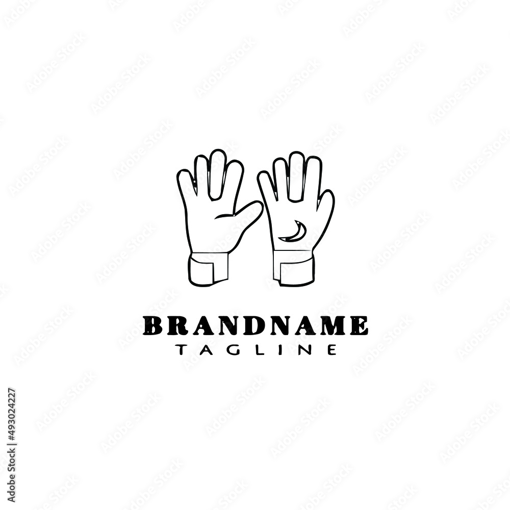 Fototapeta premium goalkeeper glove logo cartoon icon vector illustration