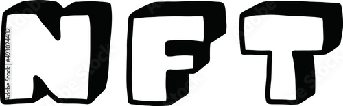 NFT イラスト　Non Fungible Token vector