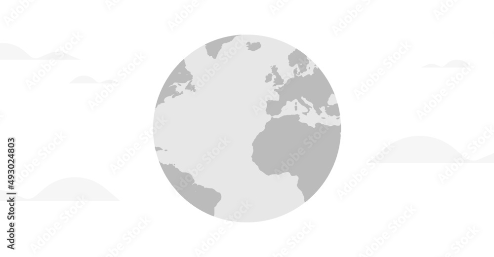 Earth and planet flat vector illustration.
