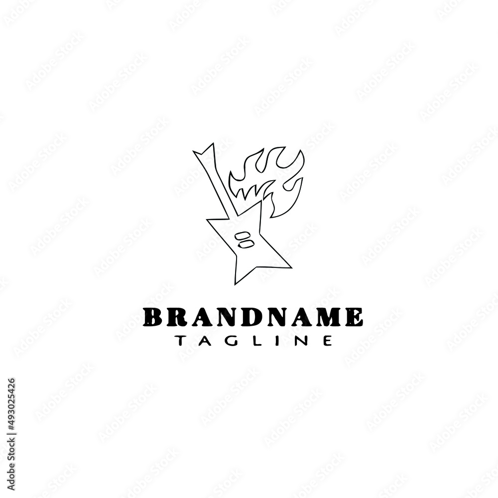 guitar logo cartoon black icon design isolated vector illustration guitar logo cartoon black icon design isolated vector illustration