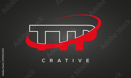 TTP creative letters logo with 360 symbol vector art template design photo