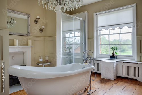 Traditional bathroom within former old victorian rectory