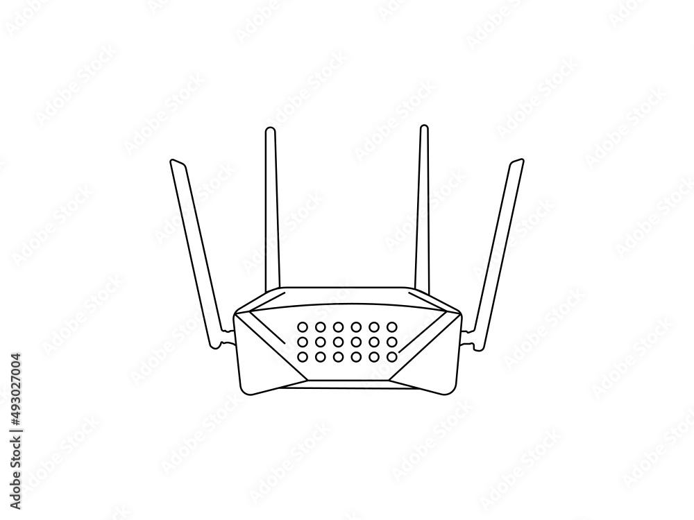 Broadband vector illustration logo on white isolated background. Internet connection. Wifi router icon in flat style business concept Design.svg