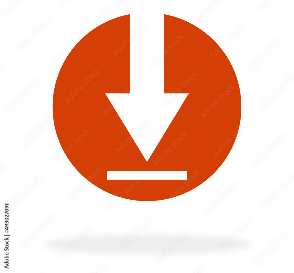Download Pfeil auf rotem Button Download Pfeil auf rotem Button