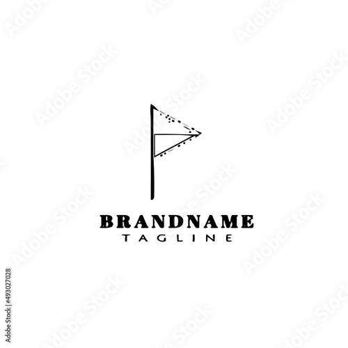soccer game corner kick with flag logo icon design vector illustration