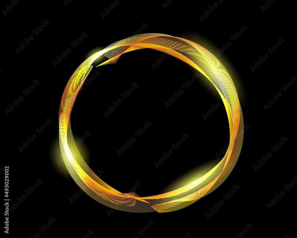 Gold Wave Lines Pattern Circle Frame Abstract Background. Isolated. Brush Stroke. Vector Gold Wave Lines Pattern Circle Frame Abstract Background. Isolated. Brush Stroke. Vector