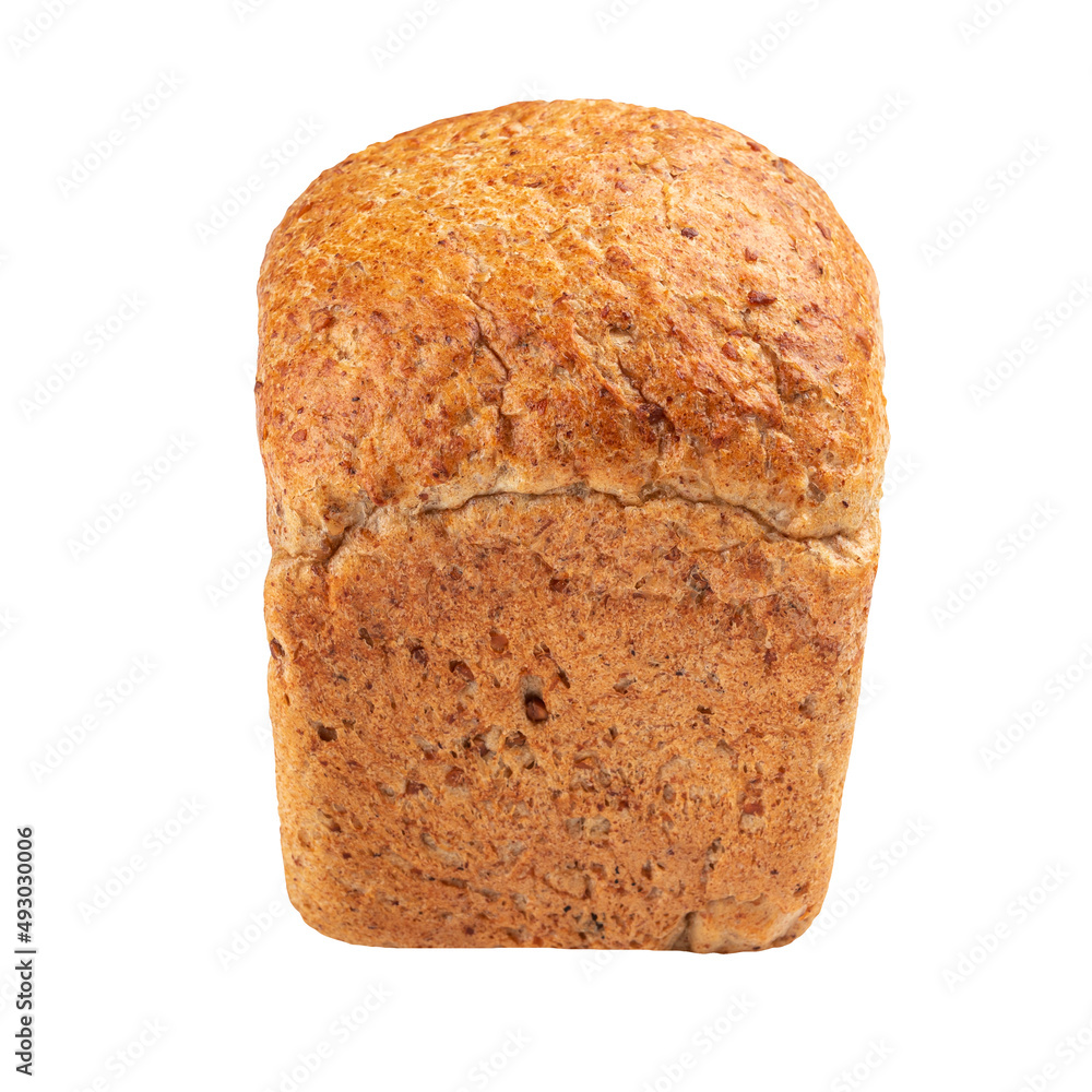 Isolated fresh baked loaf of buckwheat bread on a brown background Isolated fresh baked loaf of buckwheat bread on a brown background