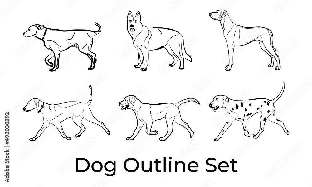 Dog outline icon. Pet vector illustration. Canine symbol isolated. Dog outline icon. Pet vector illustration. Canine symbol isolated.