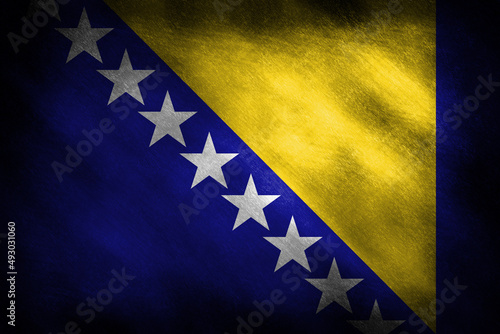 Valokuva Bosnian flag on a grunge background